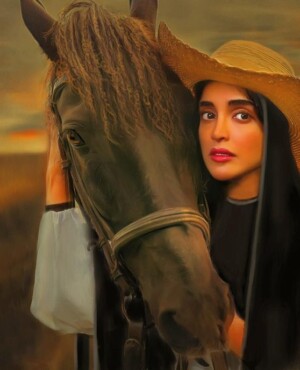 الهه حصاری سفارش نقاشی | نقاشی الهه حصاری | نقاشی چهره | احسان شعبانی